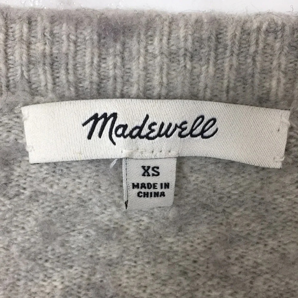 Madewell Gray Knit‎ Wrap Front Sweater Womens XS  PulloverIn Coziest Yarn - Picture 6 of 11